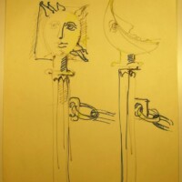 1987 Entwurf Modell in Kupfer Gr.60x42