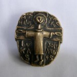 Medaillon Bronze 1960er - FG WR. - Gr. 4,5 x 4,5cm