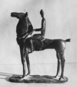 Modell Pferd mit Reiter Bronze 1969 - FG ubk.