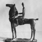 Modell Pferd mit Reiter Bronze 1969 - FG ubk.