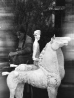 Gips-Modell der Plastik Reiter mit zwei Pferden - FG LH.