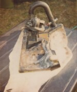 3. Wachsfigur Türgriff mit Schließblech - PolB. LH.