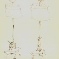 Entwurf Modell in Kupfer Gr.48x36