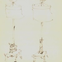 Entwurf Modell in Kupfer Gr.48x36