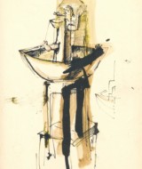 Brunnen-Entwurf, Tusche - 202_undatiert - 32 x 24cm